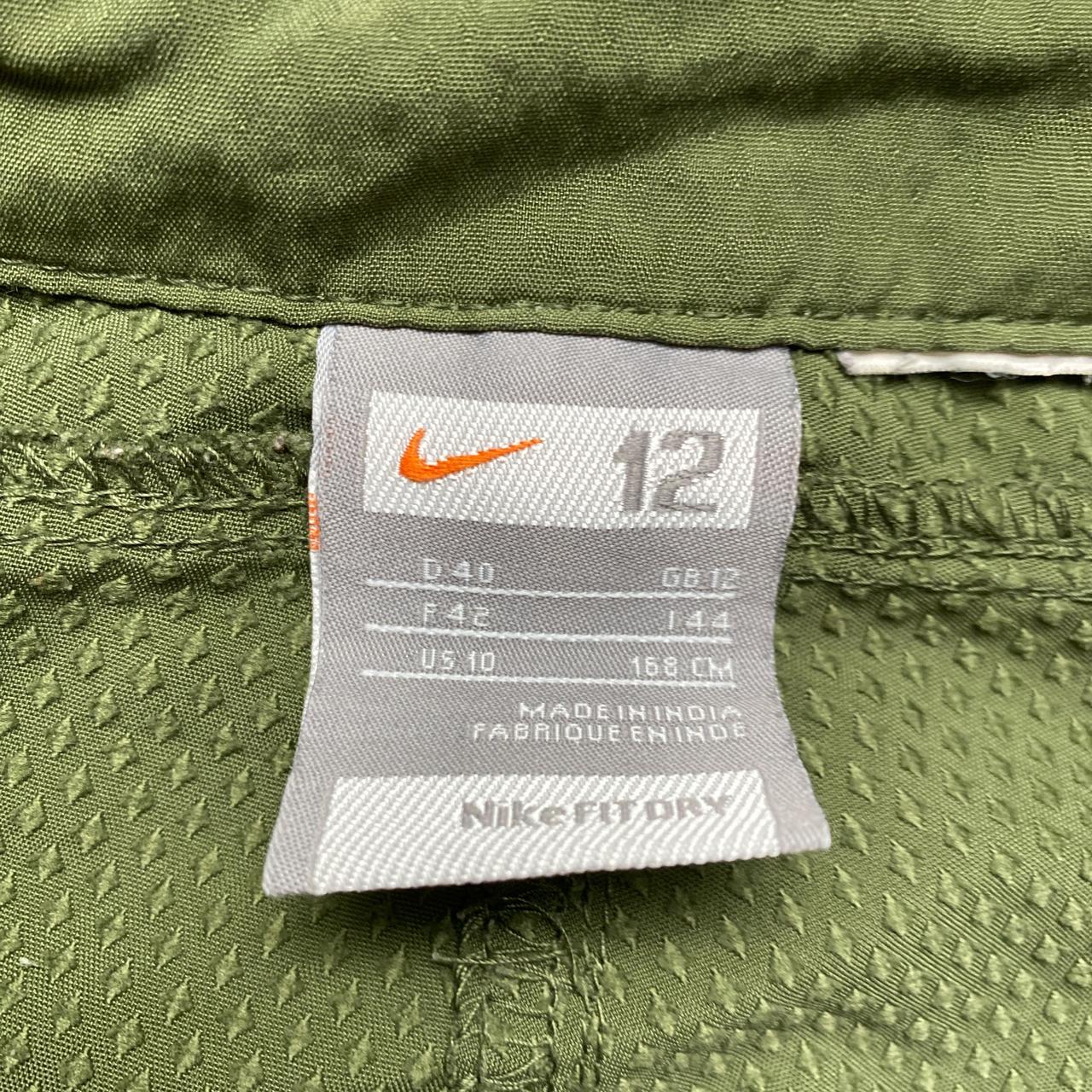 Nike Vintage Khaki Green and Pink Womens Cargo Baggy Combat Trousers (UK 12)