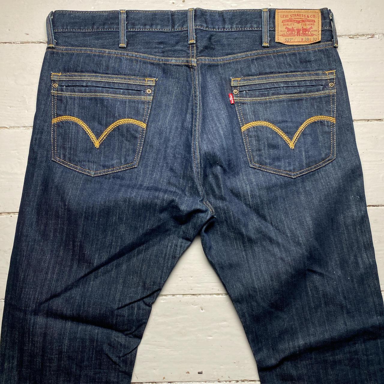 Levis 527 Vintage Gold Swoosh Baggy Navy Jeans