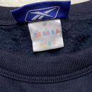 Reebok Navy and White Crewneck Jumper (M)