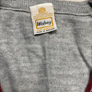 Wolsey Vintage 90’s Grey and Burgundy V Neck Jumper (M)