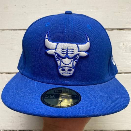 Chicago Bulls New Era Blue and White Fitted Cap