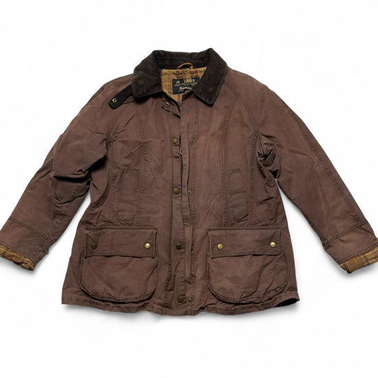 Barbour Oilskin Brown Nova Check Cuffed Womens Jacket (16)