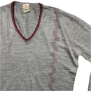 Wolsey Vintage 90’s Grey and Burgundy V Neck Jumper (M)