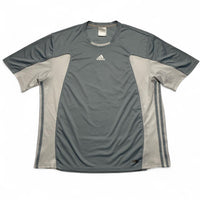 Adidas Predator Vintage y2k Grey and White Football Jersey T Shirt (L)
