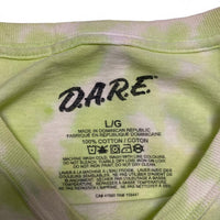 Dare To Keep Kids Off Drugs Green White and Purple Tie Dye T Shirt (L)