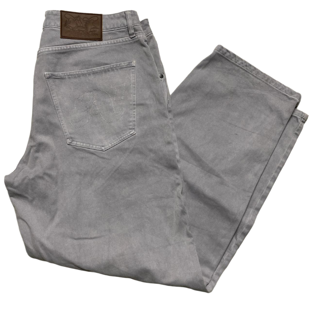 A1 Denim Baggy Silver Grey Jeans (36W)