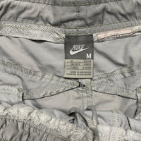 Nike Silver and Navy Vintage y2k Nylon Shell Bottom Shorts (M)