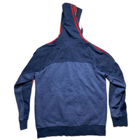 Adidas Performance Essentials Navy Two Tone Red and Orange Stripes Hoodie (M)