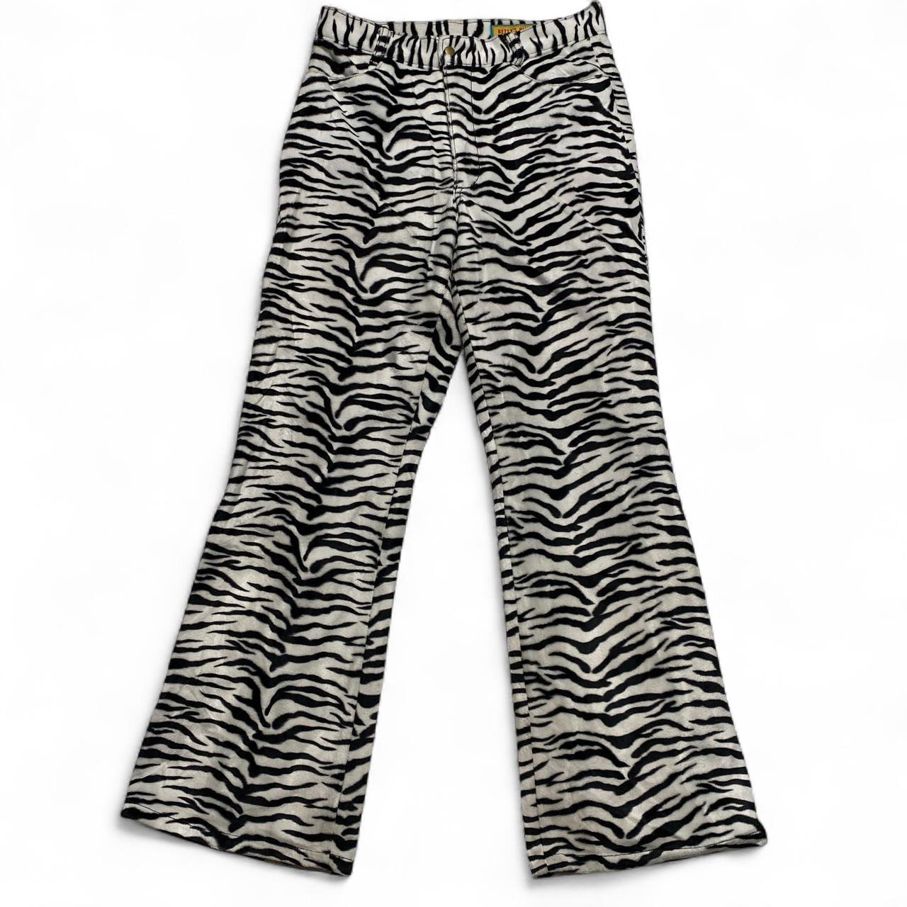 Bettys Blue Vintage Zebra Felt Flared Trousers