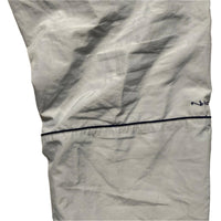 Nike Silver Grey and Navy Swoosh and Tribal Spellout Shell Baggy Trackpant Bottoms (L)
