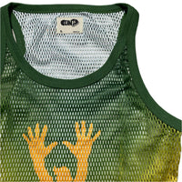 Clints Green and Yellow Ombre Mesh Tank Top Vest (S)