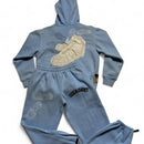 Time is Money Vintage y2k Baby Light Blue Air Force Embroidery Tracksuit (S)