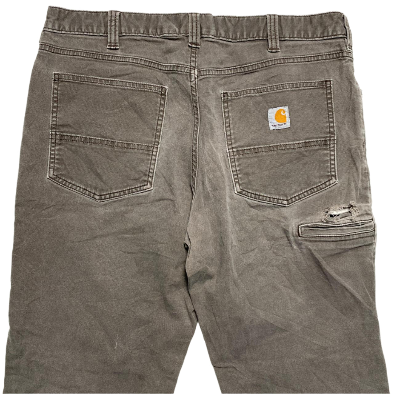 Carhartt Khaki Grey Vintage Workwear Carpenter Cargo Trousers (36W)