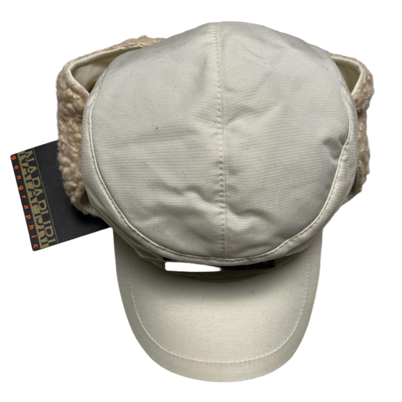 Napapirji Cream White Ear Flap Dog Ear Sherpa Cap