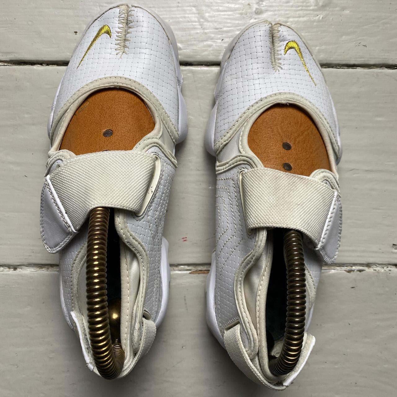 Nike Air Rift Vintage 2007 White and Golden Yellow Tabi Split Toe Trainers