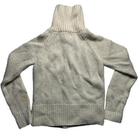 Evisu Vintage Wool Cream Button Up Embroidery Heron Jumper (L)