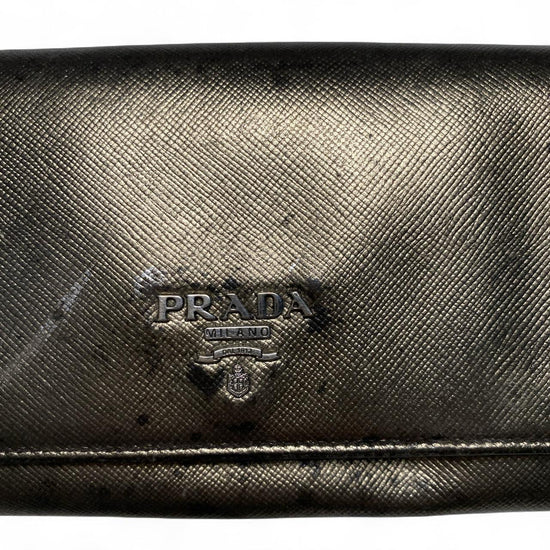 Prada Milano Metallic Womens Purse Wallet
