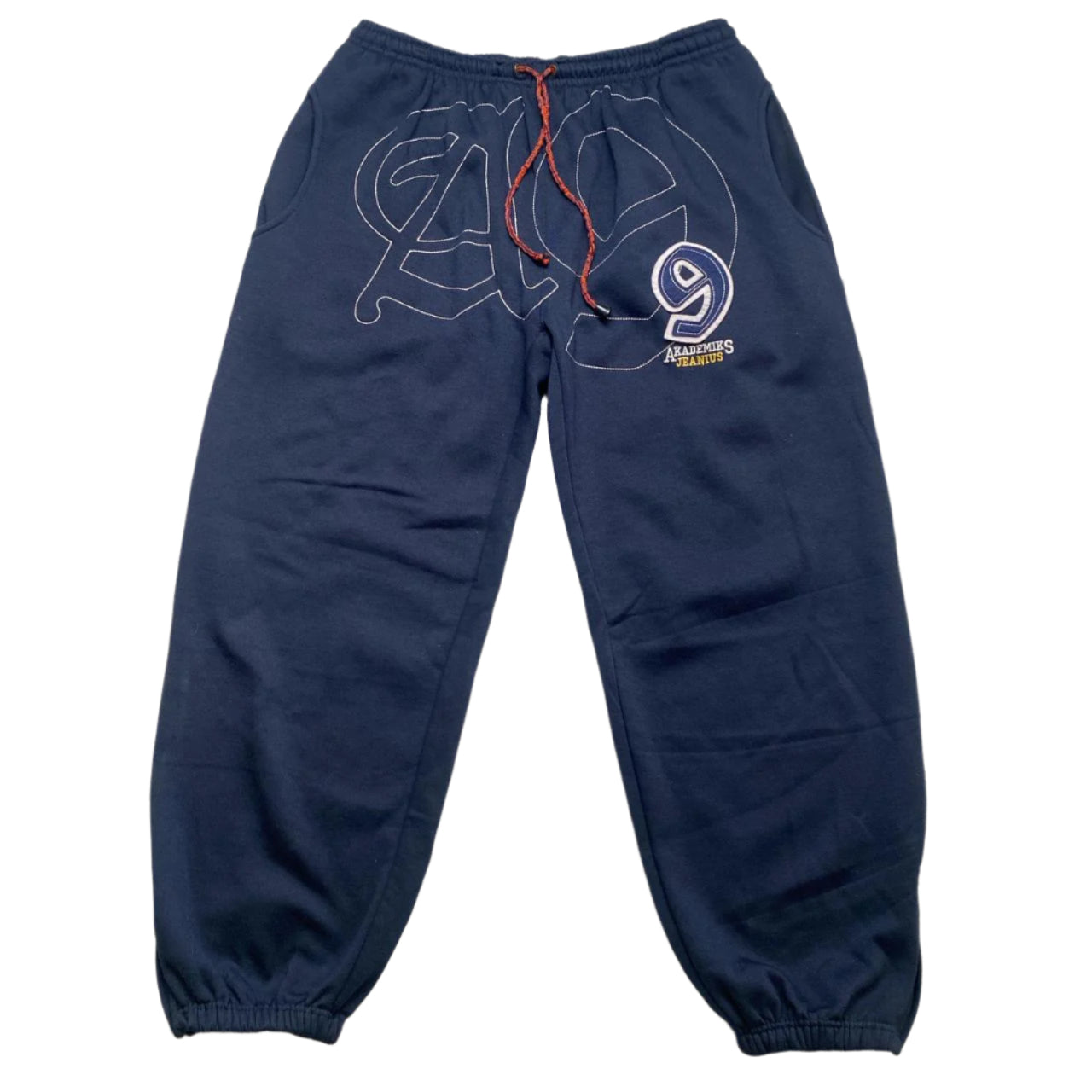 Akademiks A9 Vintage Navy and White Stitch Full Tracksuit (L)
