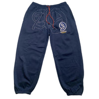 Akademiks A9 Vintage Navy and White Stitch Full Tracksuit (L)