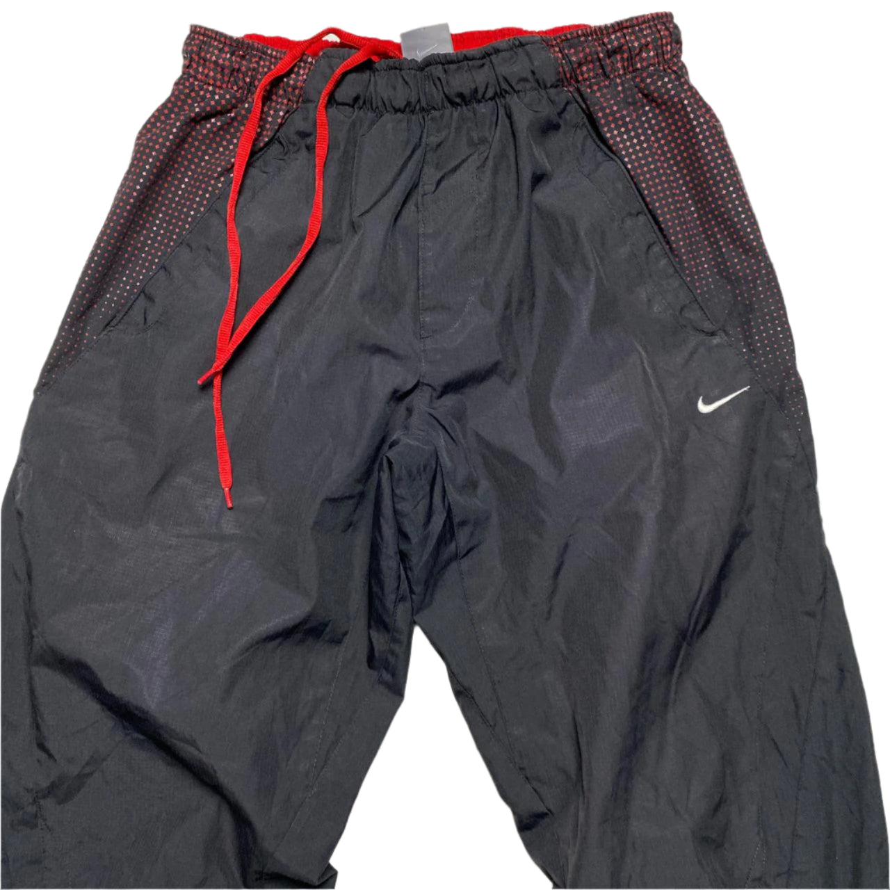 Nike Athletic Vintage y2k Black and Red Shell Trackpant Baggy Bottoms (S)