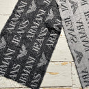 Armani Jeans Vintage Wool Scarf Two Tone Grey