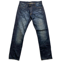 King Krash Distressed Stonewash Navy Jeans (38W)