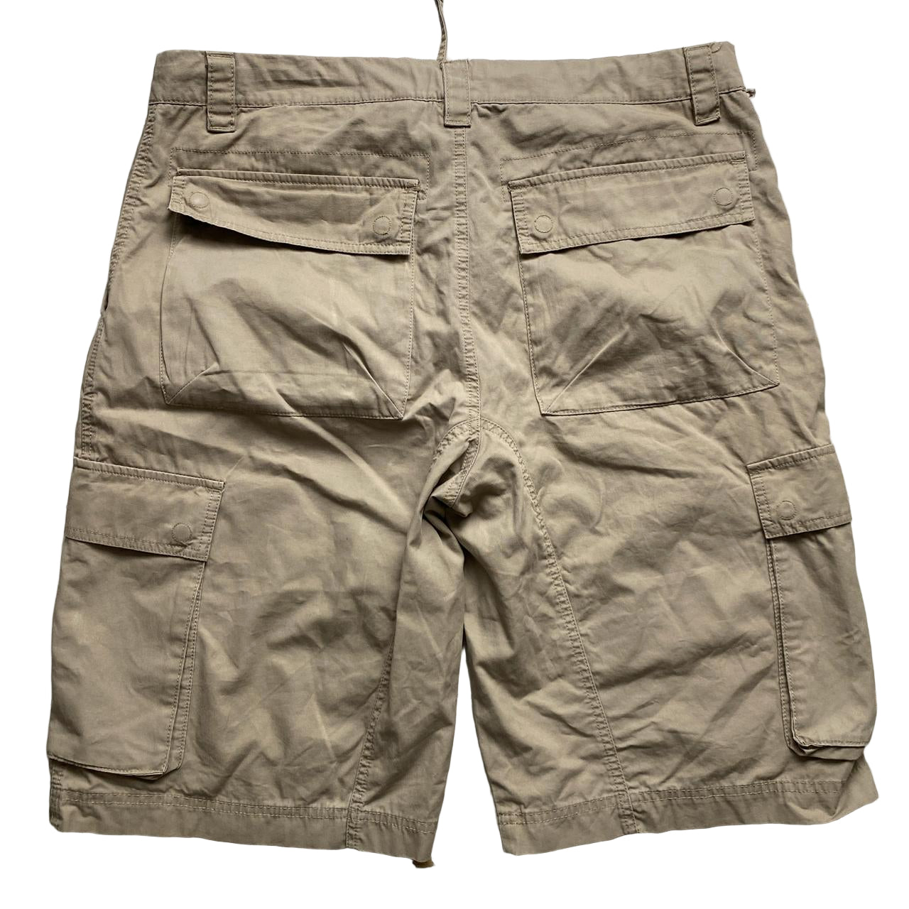 Nike Vintage y2k Baggy Cargo Shorts Cream and Grey Swoosh (XL)
