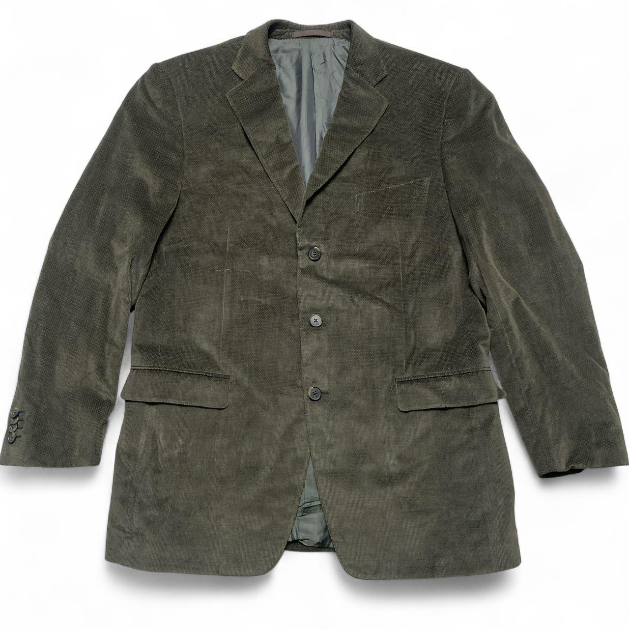 Ermenegildo Zegna Suede Khaki Olive Green Suit Jacket (L)