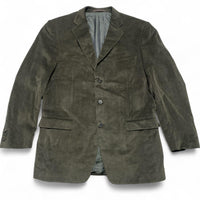 Ermenegildo Zegna Suede Khaki Olive Green Suit Jacket (L)