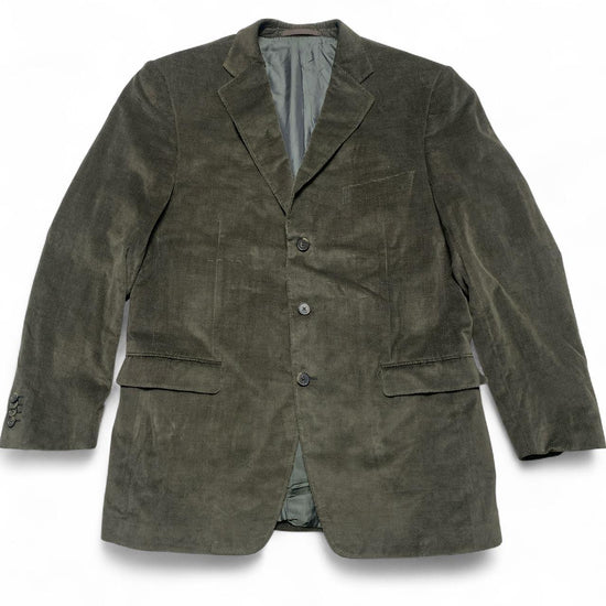 Ermenegildo Zegna Suede Khaki Olive Green Suit Jacket (L)