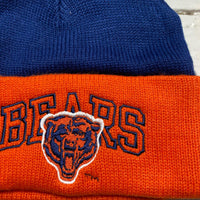 Chicago Bears 90’s Vintage Beanie Hat Orange and Blue