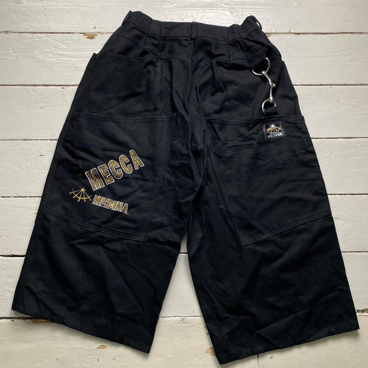 Mecca Medina Vintage 90’s Baggy Black and Gold Jort Jean Shorts