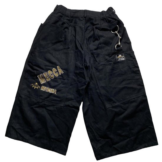 Mecca Medina Vintage 90’s Baggy Black and Gold Jort Jean Shorts (XL)