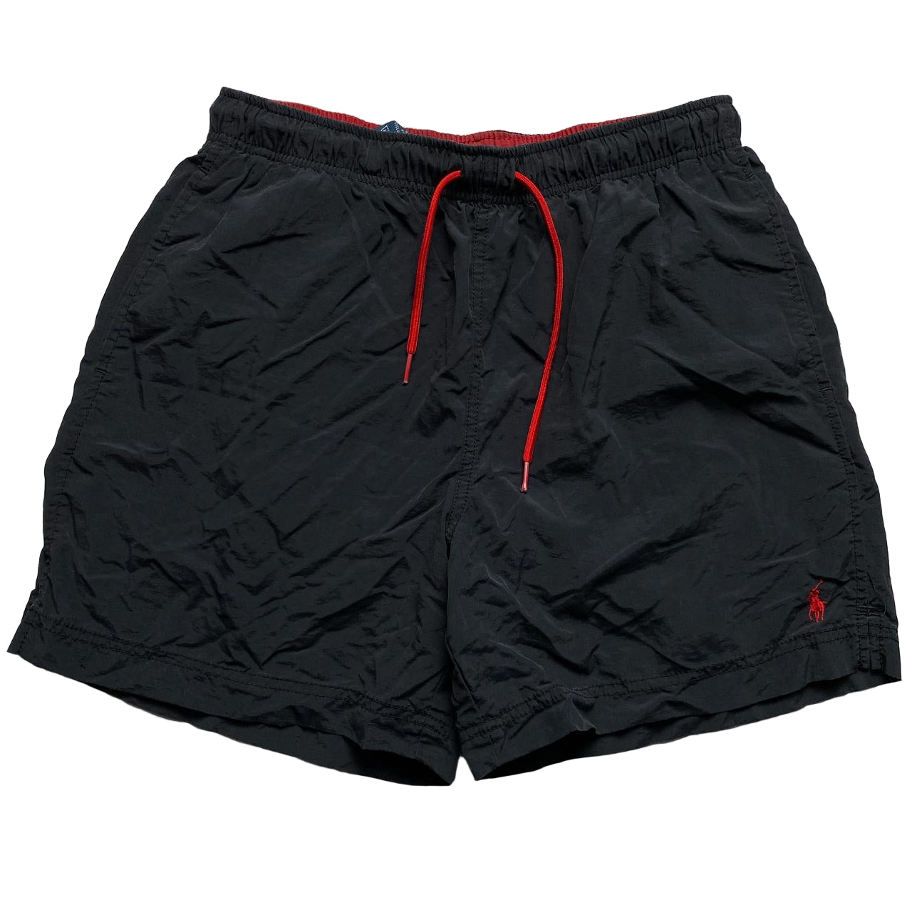 Polo Ralph Lauren Black and Red Swim Trunk Shorts (S)