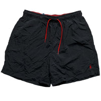 Polo Ralph Lauren Black and Red Swim Trunk Shorts (S)