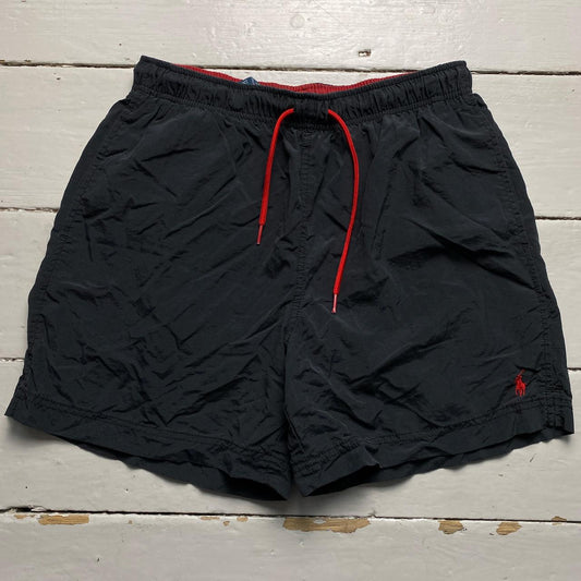 Polo Ralph Lauren Black and Red Swim Trunk Shorts