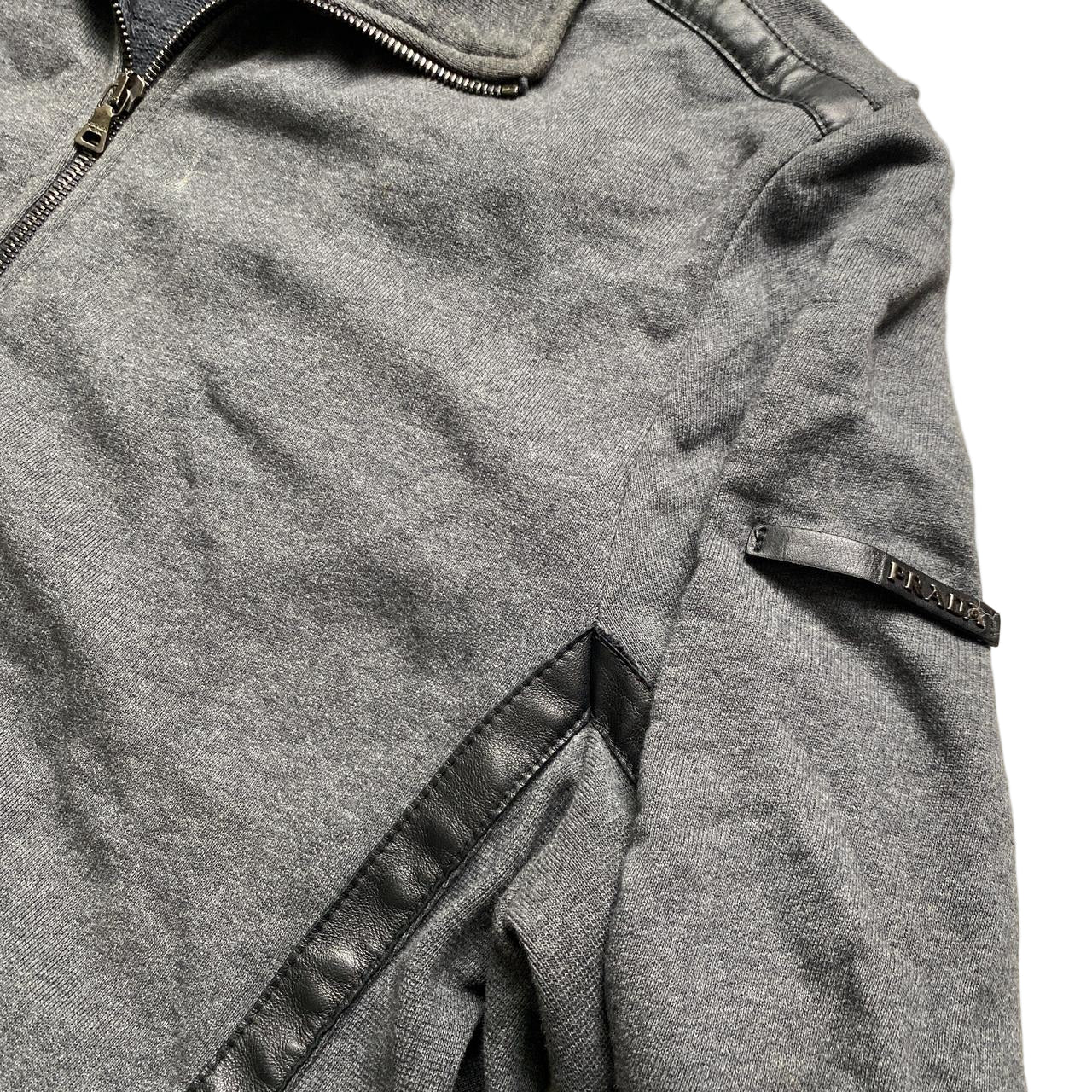 Prada Vintage Grey and Black Zip Jumper (3XL)