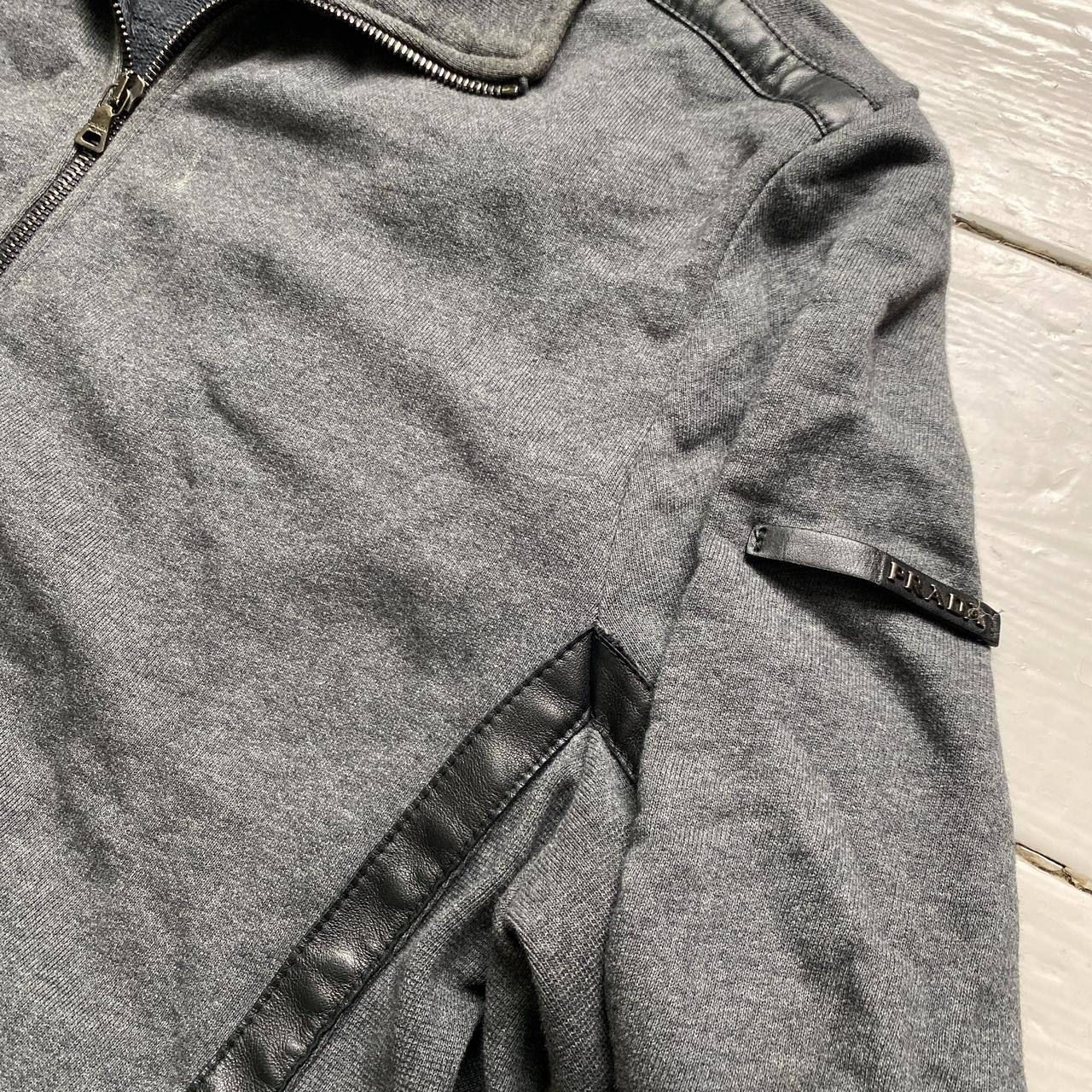 Prada Vintage Grey and Black Zip Jumper