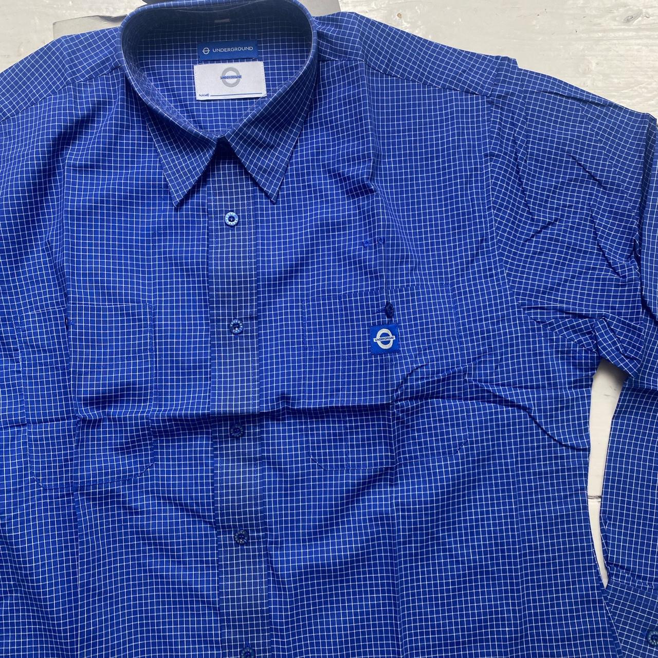 London Underground Vintage 80’s 90’s Blue and White Grid Shirts