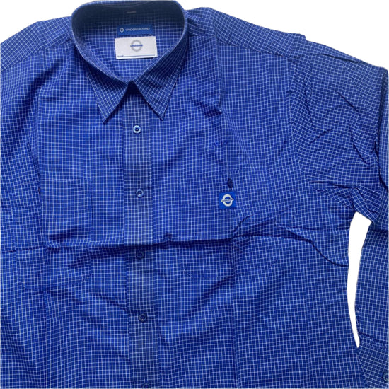 Workwear Vintage 80’s 90’s Blue and White Grid Shirts (L)