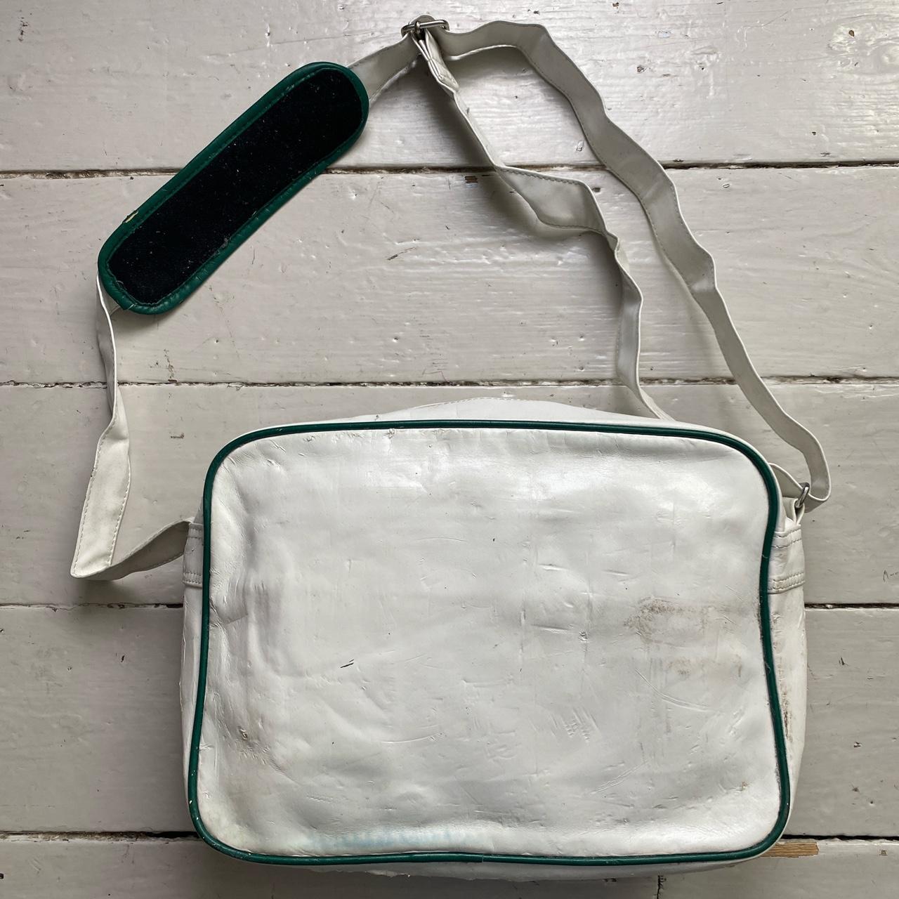 Adidas Originals White and Green Messenger Leather Bag