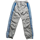 Adidas Vintage Baggy Shell Trackpant Bottoms Silver Blue and White (L)