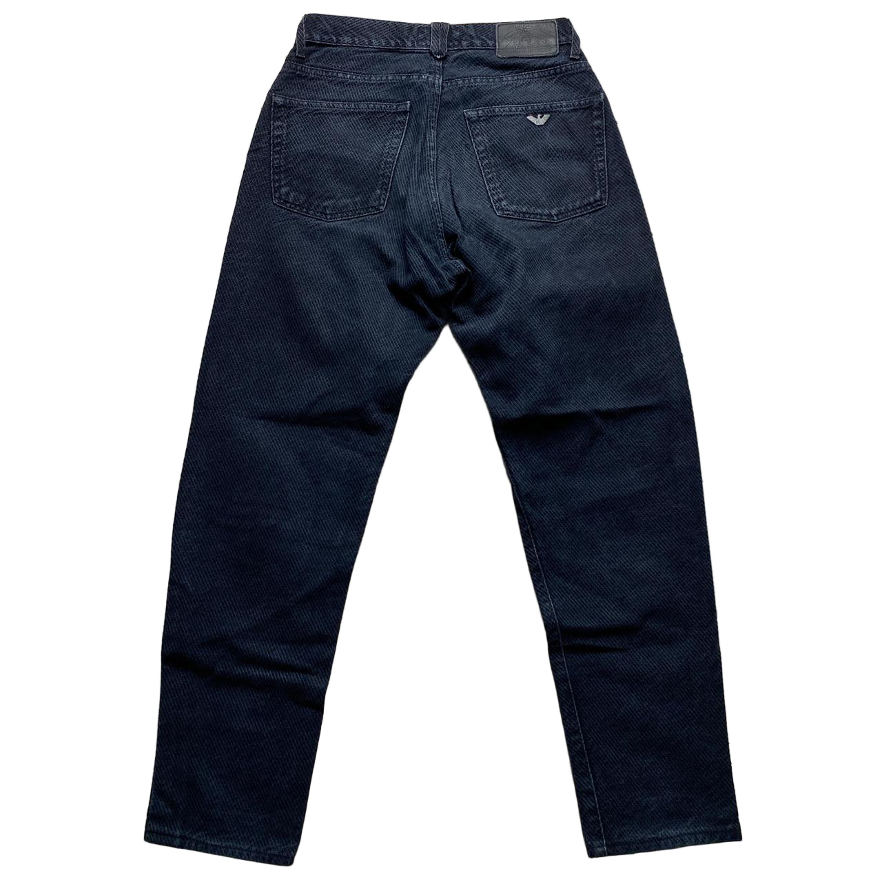 Armani Vintage Reptile Pattern Navy Suede Jeans (30W)