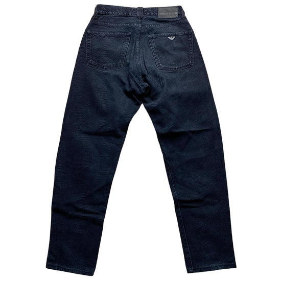 Armani Vintage Reptile Pattern Navy Suede Jeans (30W)