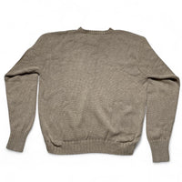 Polo Ralph Lauren Beige and Navy Pony Knit Jumper (L)