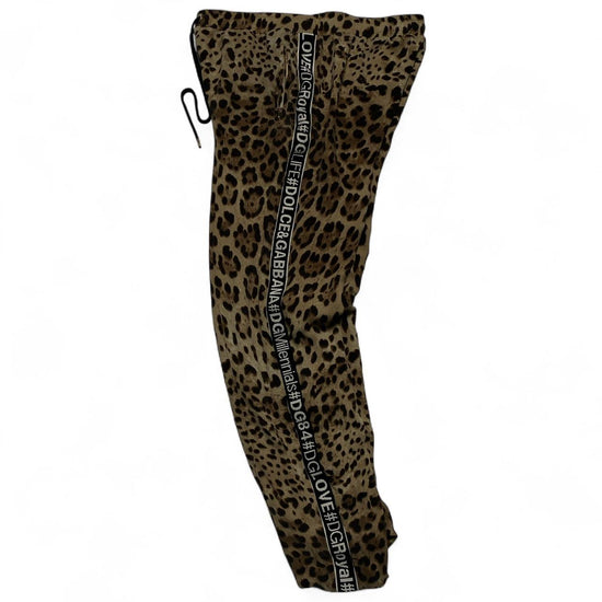 Dolce and Gabbana Womens Vintage Leopard Print Silk Lounge Tracksuit Bottoms (L)