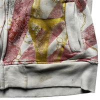 Enjean Vintage y2k Diamante Rhinestone Graphic Prints White Hoodie (M)