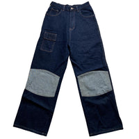 B Boi Vintage Navy Hip Hop 90’s Baggy Embroidered Jeans (28W)