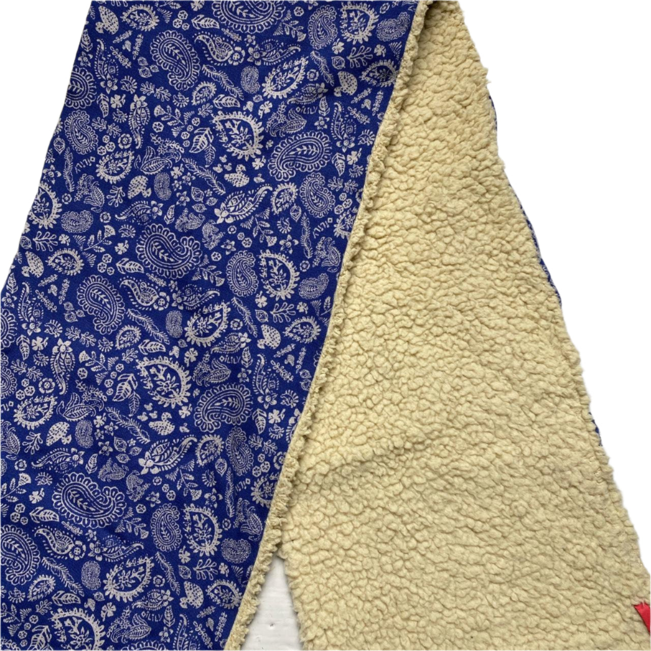 Olily Sherpa Blue and Cream Scarf