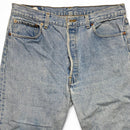 Levis 501 Vintage Light Blue Wash Denim Cut Down Jorts 3/4 Shorts (36W)